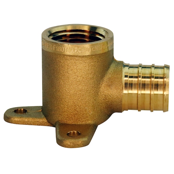 Apollo 3/4 in. Brass PEX Barb x 3/4 in. Female Pipe Thread Adapter 90-Degree Drop-Ear Elbow APXDEE34 - main